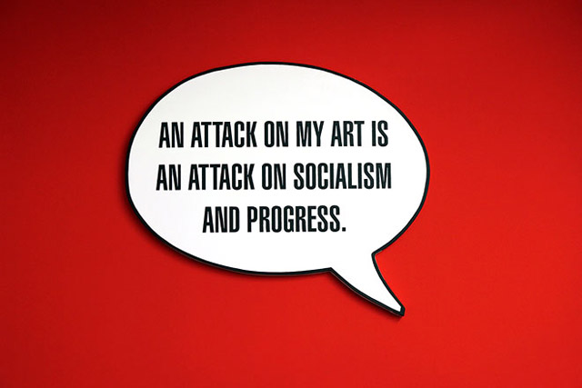 Halil Altındere, Hommage to Mladen Stilinović, 2012. Acrylic on canvas, 95 x 110 cm.