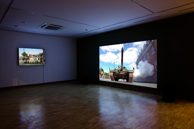 Exhibition view of Köken Ergun's "Crowds and Power" at SALT Ulus, Ankara. Photo by Cemil Batur Gökçeer.
