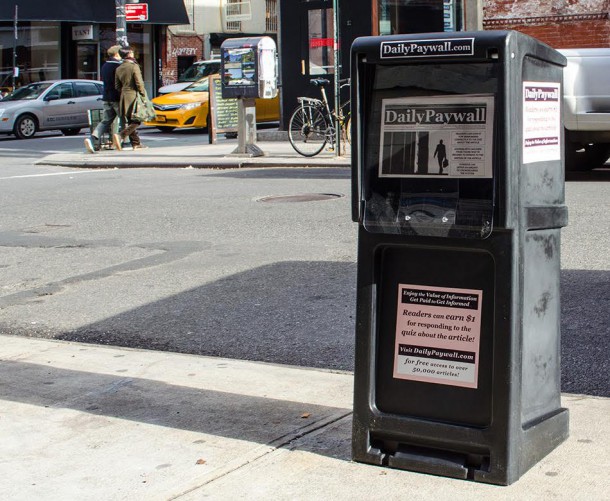 Paolo Cirio, Daily Paywall, 2014. Mixed media. 