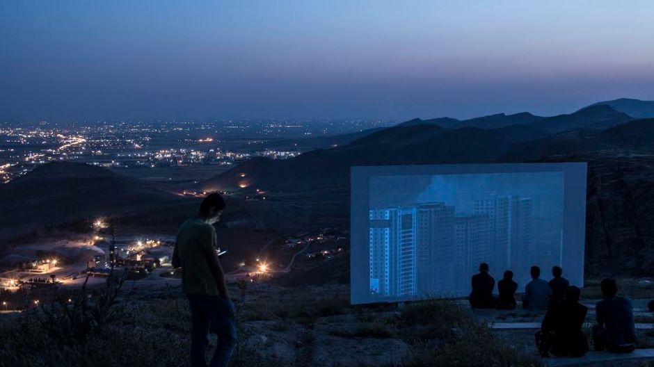 Romain Kronenberg, Screening of So long after sunset and so far from dawn, Sun Cinema, May 16, 2015. Courtesy of the artist.