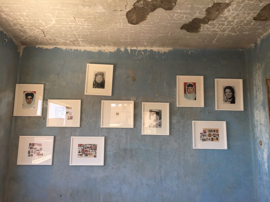 Deniz Aktaş, found photos, dimensions variable. Installation view at Atamyan Mansion. Photo by Özge Ersoy. 