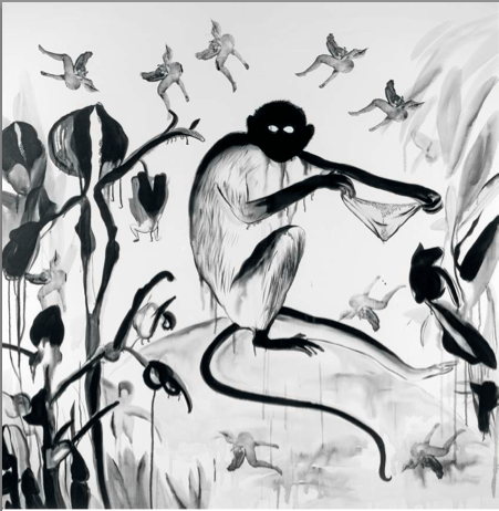 İnci Eviner, Lost Panties, 2009. Acrylic and silkscreen on canvas, 200 x 200 cm.