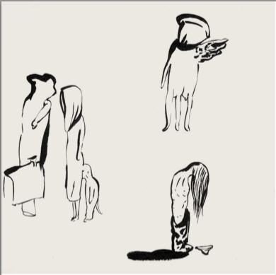 İnci Eviner, Somebody Inside, 2002. Ink on paper, 30 x 30 cm. 